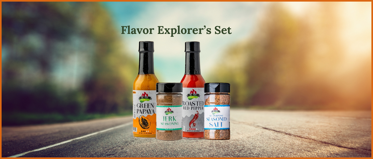 Flavor Explorers Set featuring a variety of marinades and seasonings for adventurous grilling and cooking experiences