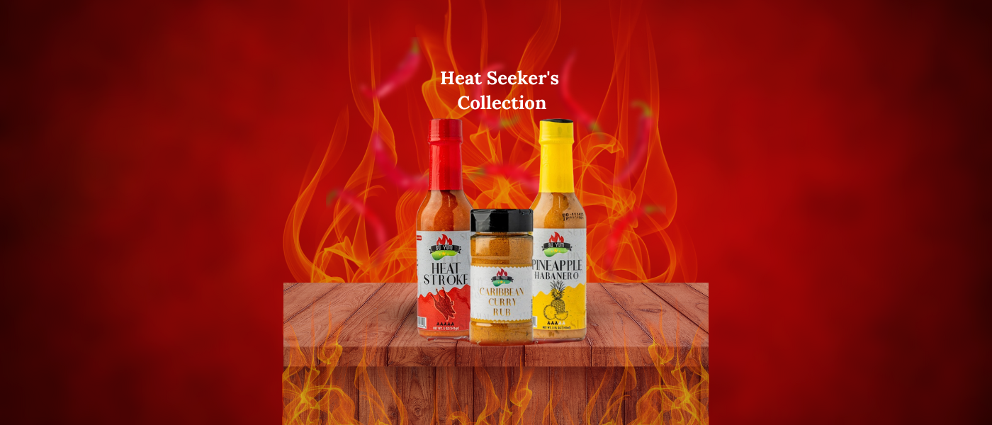 <img src="heat-seekers-collection.jpg" alt="Heat Seeker's Collection featuring a selection of spicy marinades and sauces for bold, fiery flavor adventures"